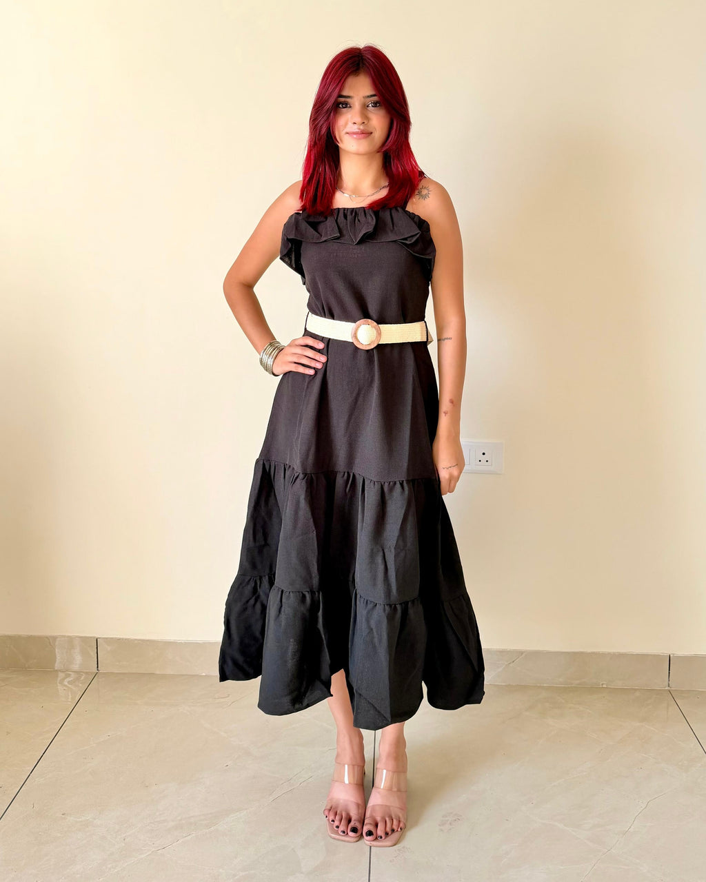 Strap Ruffle Dress