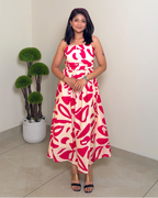 Vibrant Strap Midi Dress