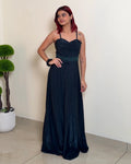 Back Tie-Up Glitter Maxi Gown ✨