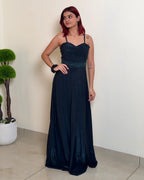 Back Tie-Up Glitter Maxi Gown ✨