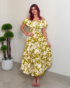 Off Shoulder Printed Dress