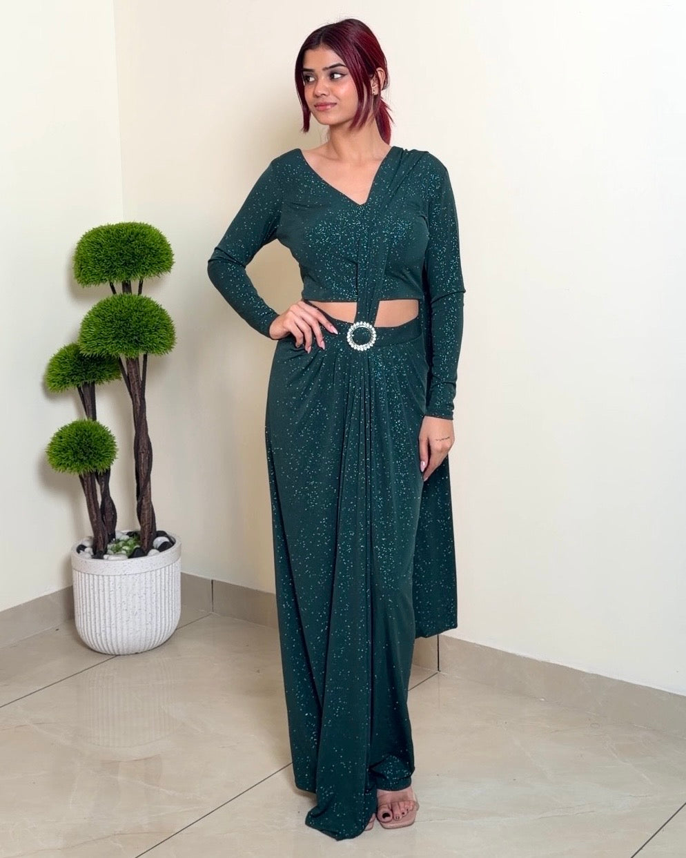 Metallic Indo-Western Saree
