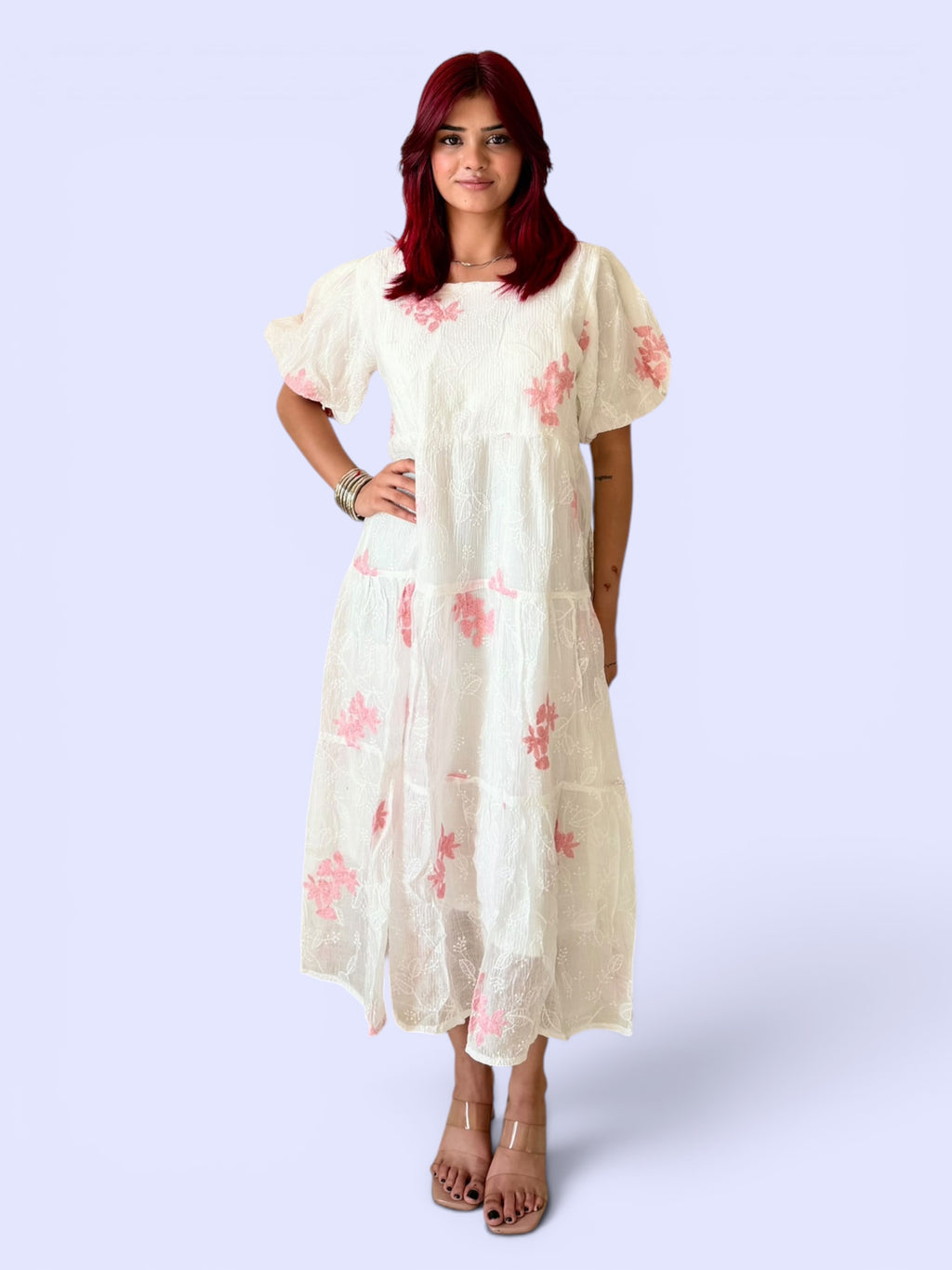 Floral Ruffle Rayon Dress