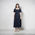 Square Neck Denim Dress