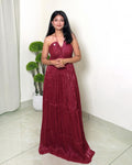 Plain Metallic Party Dress