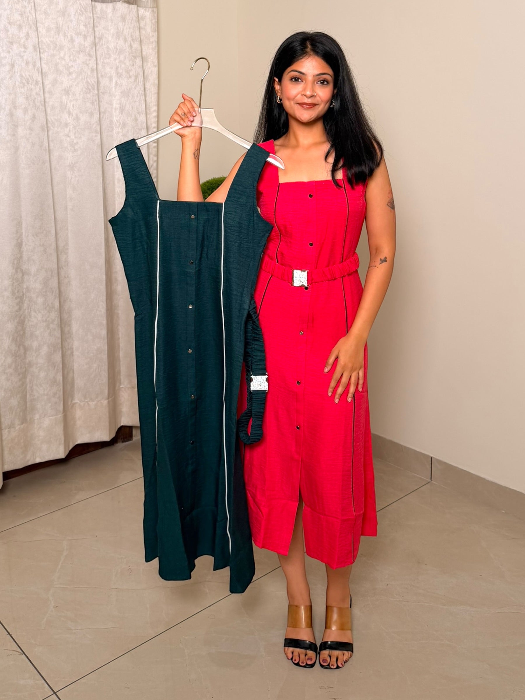 Vibrant Stretchable Midi Dress