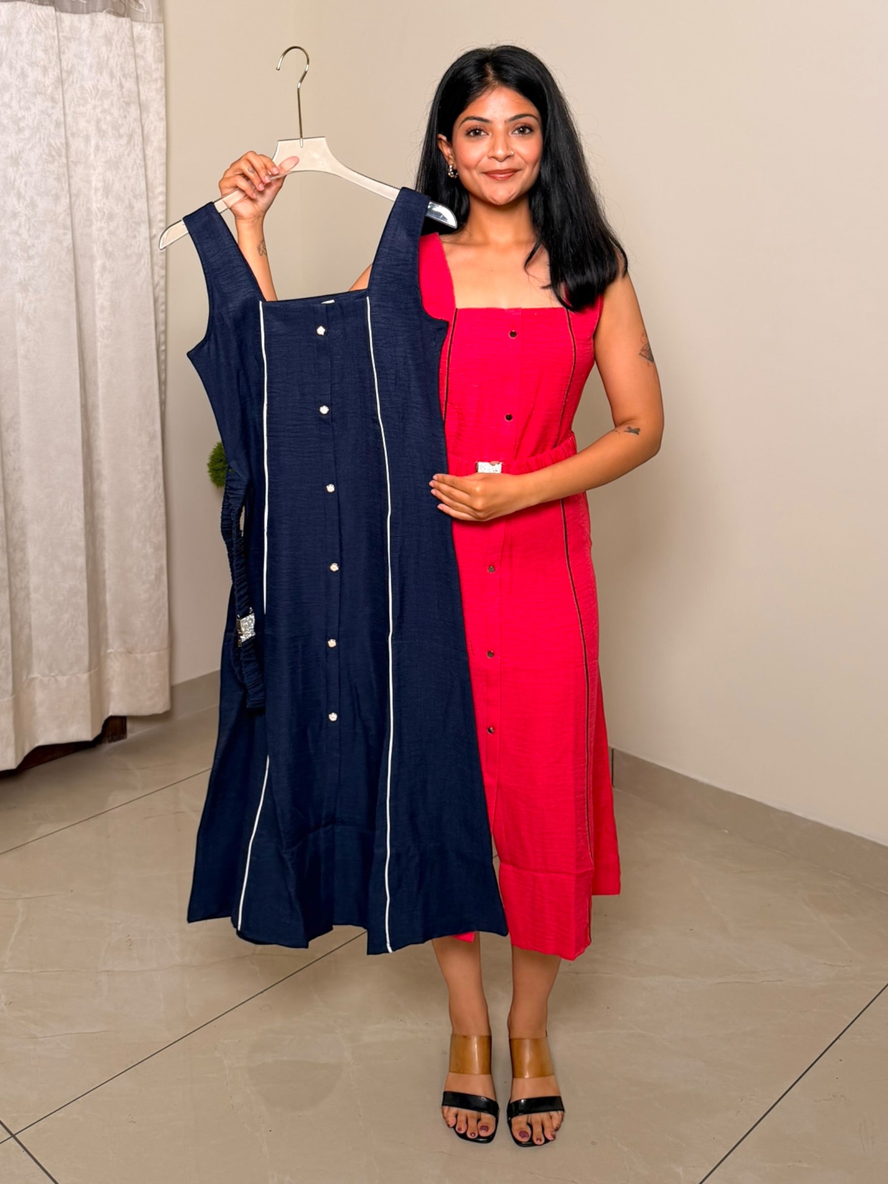 Vibrant Stretchable Midi Dress