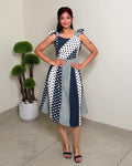Polka Dot Printed Fit & Flare Dress