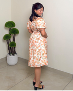 Off-Shoulder Floral Midi Dress