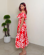 Off Shoulder Printed Dress
