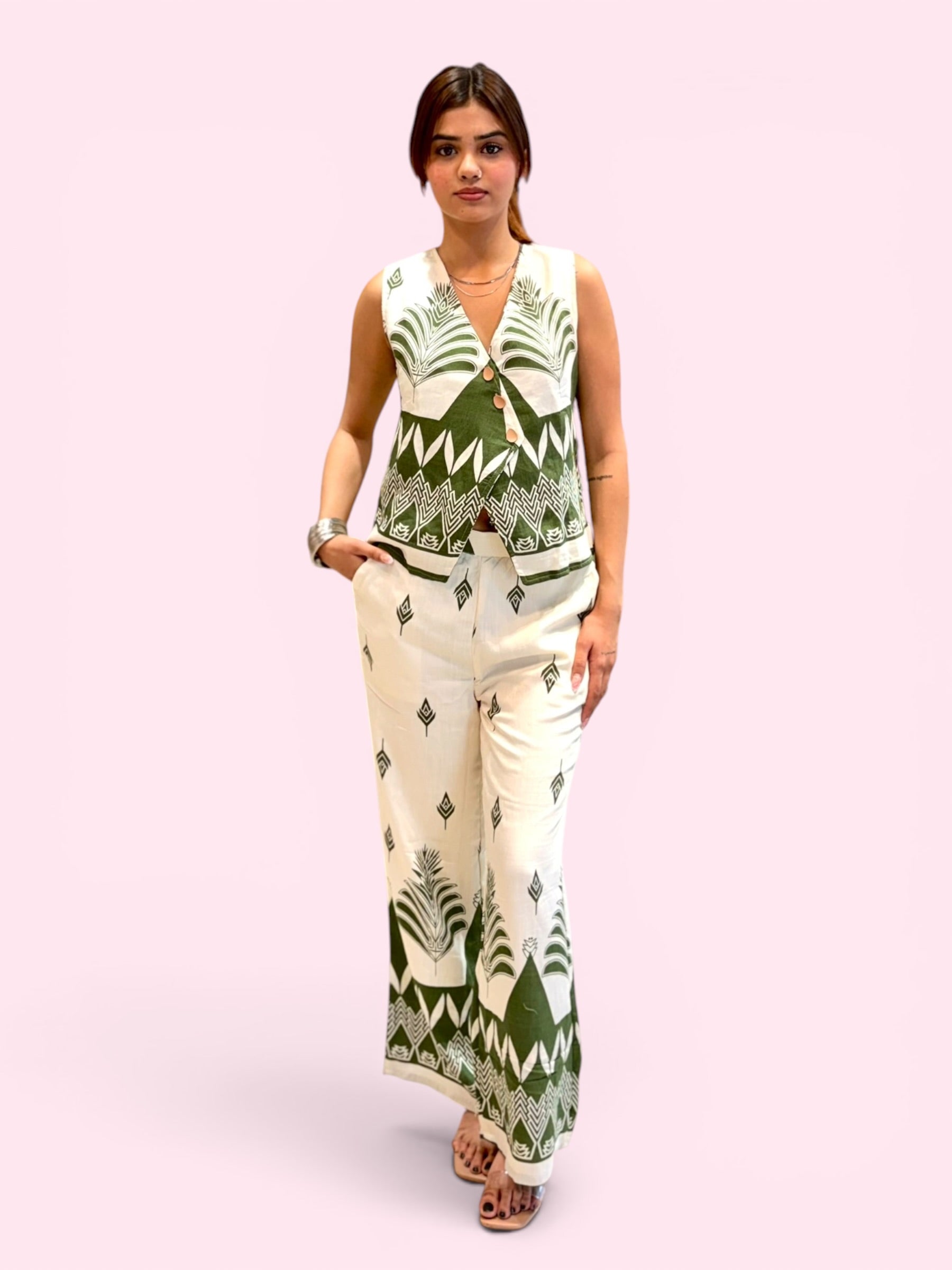 Linen Waistcoat Co-ord Set