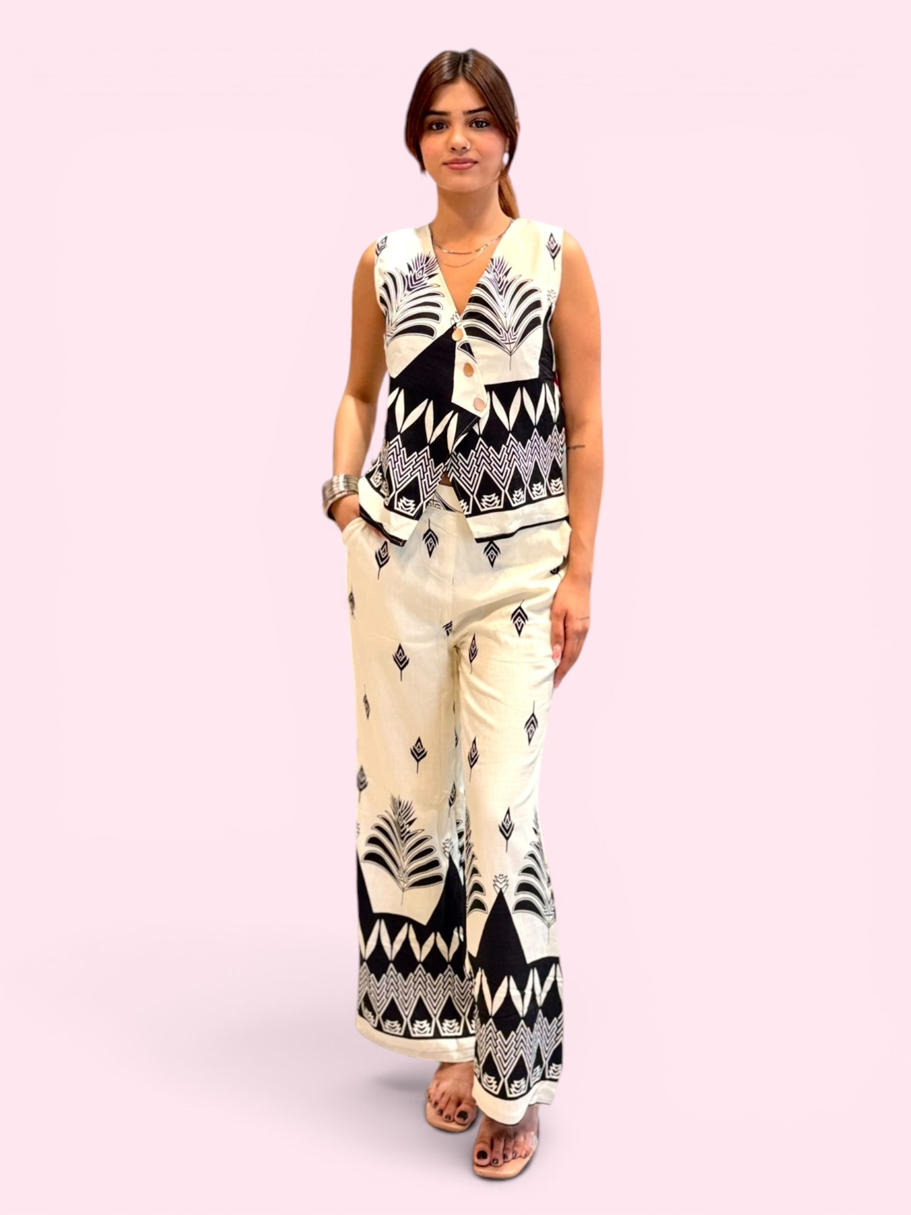 Linen Waistcoat Co-ord Set