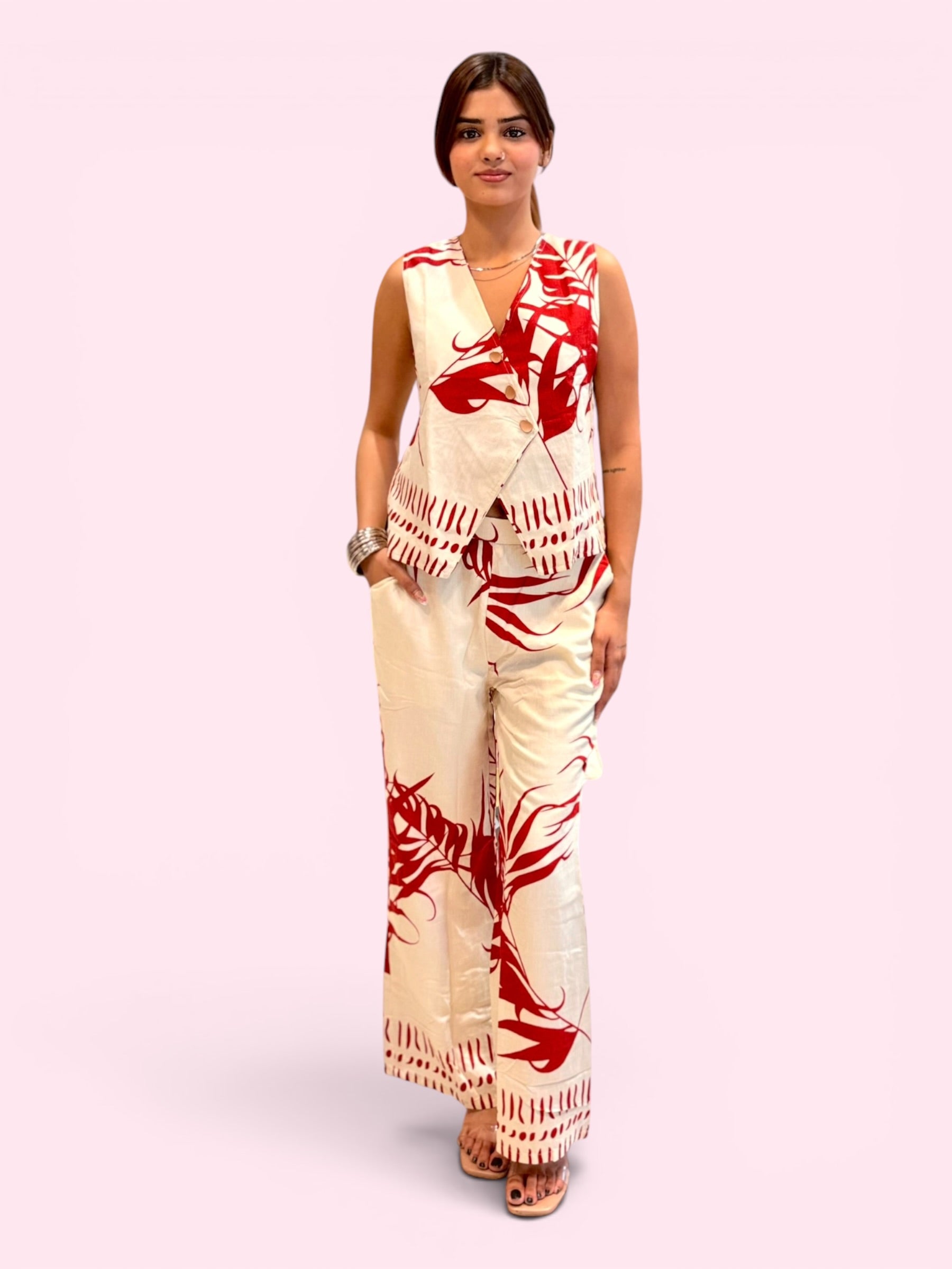 Linen Waistcoat Co-ord Set