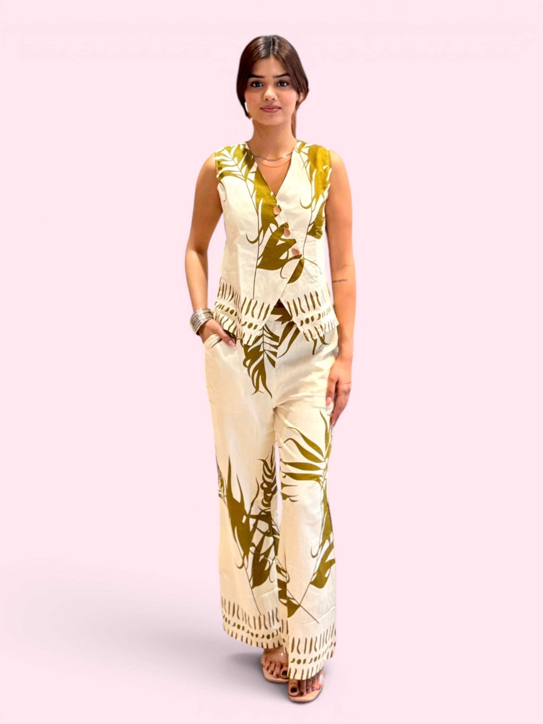Linen Waistcoat Co-ord Set