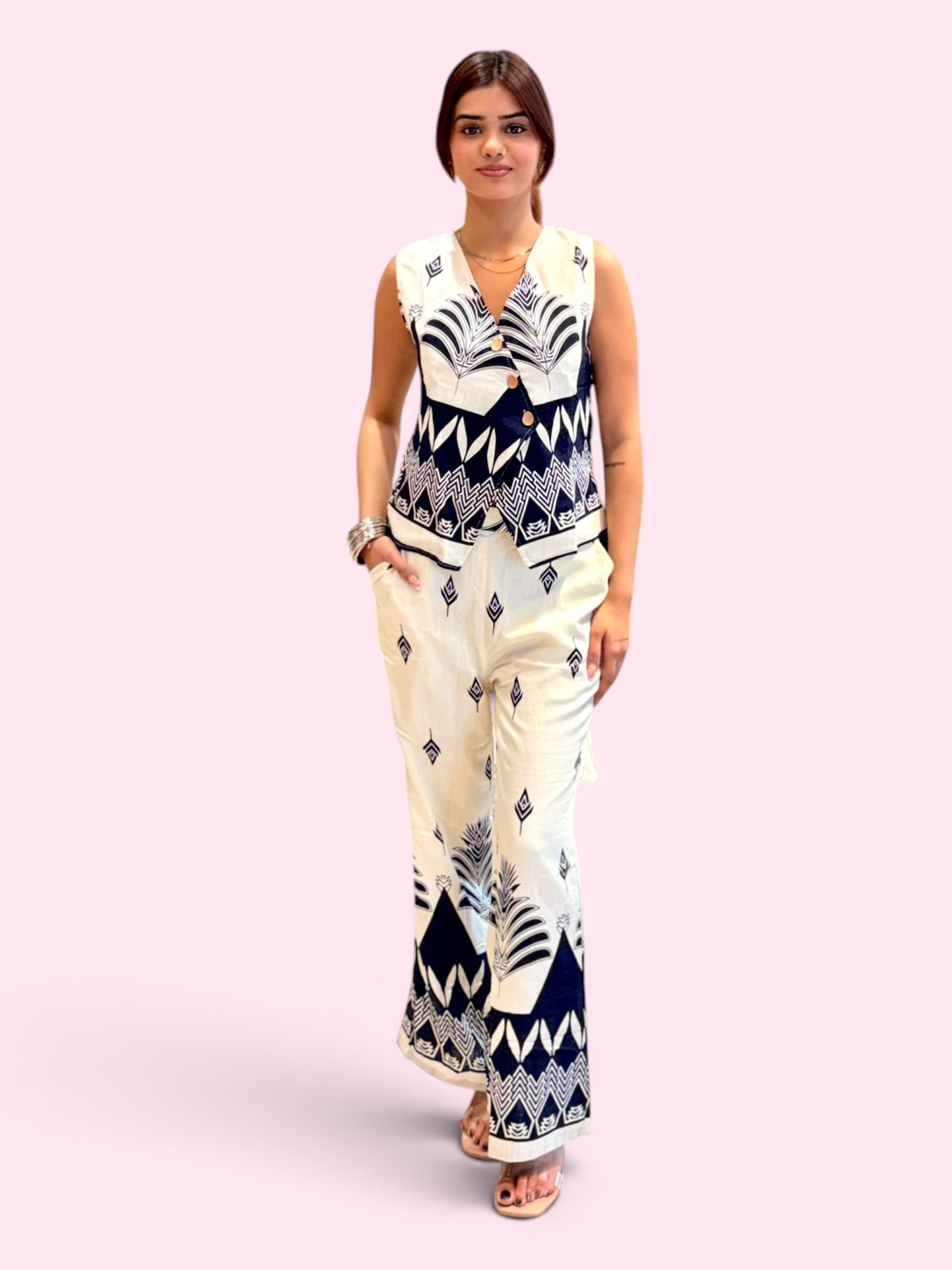 Linen Waistcoat Co-ord Set