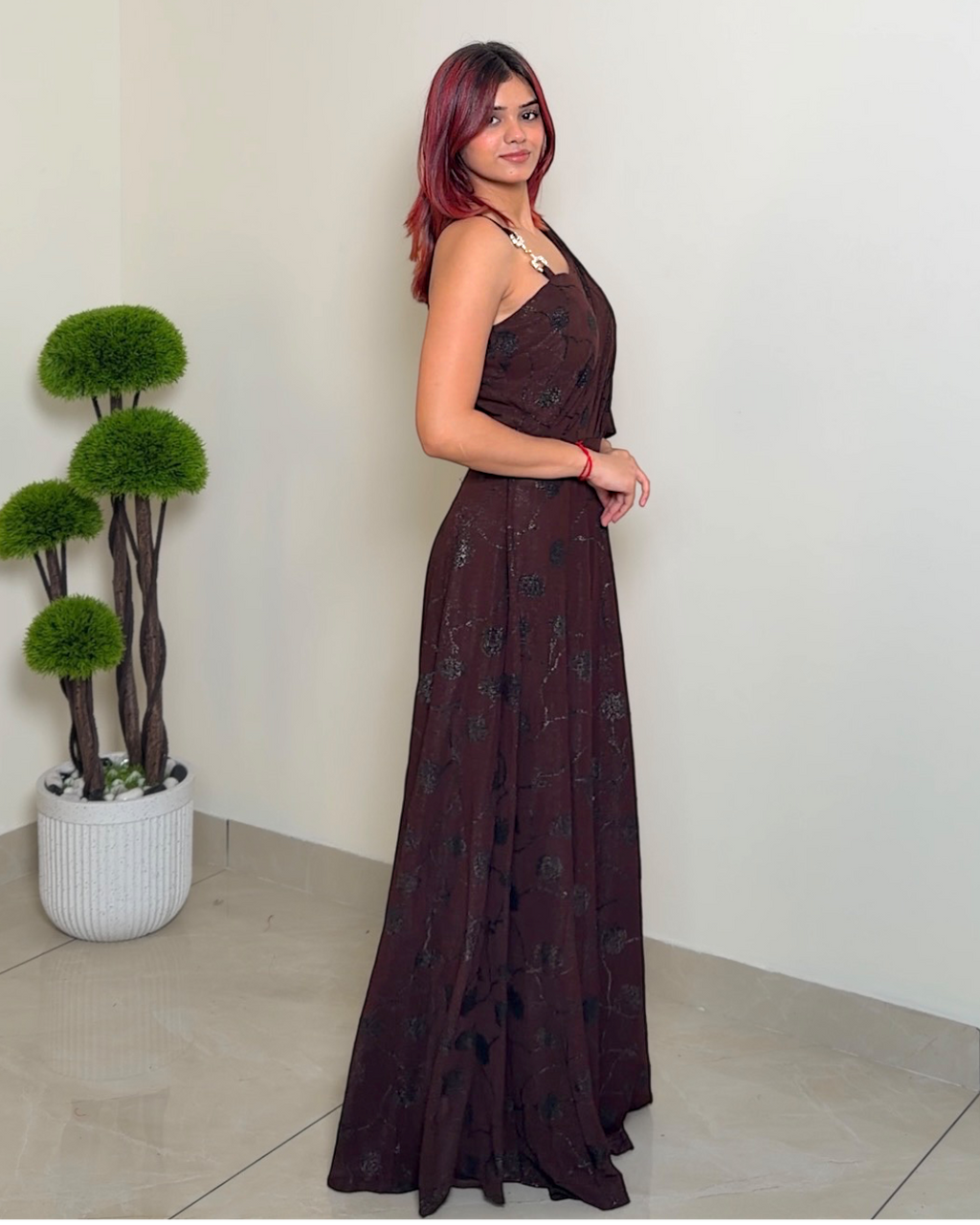 One Shoulder Party Gown