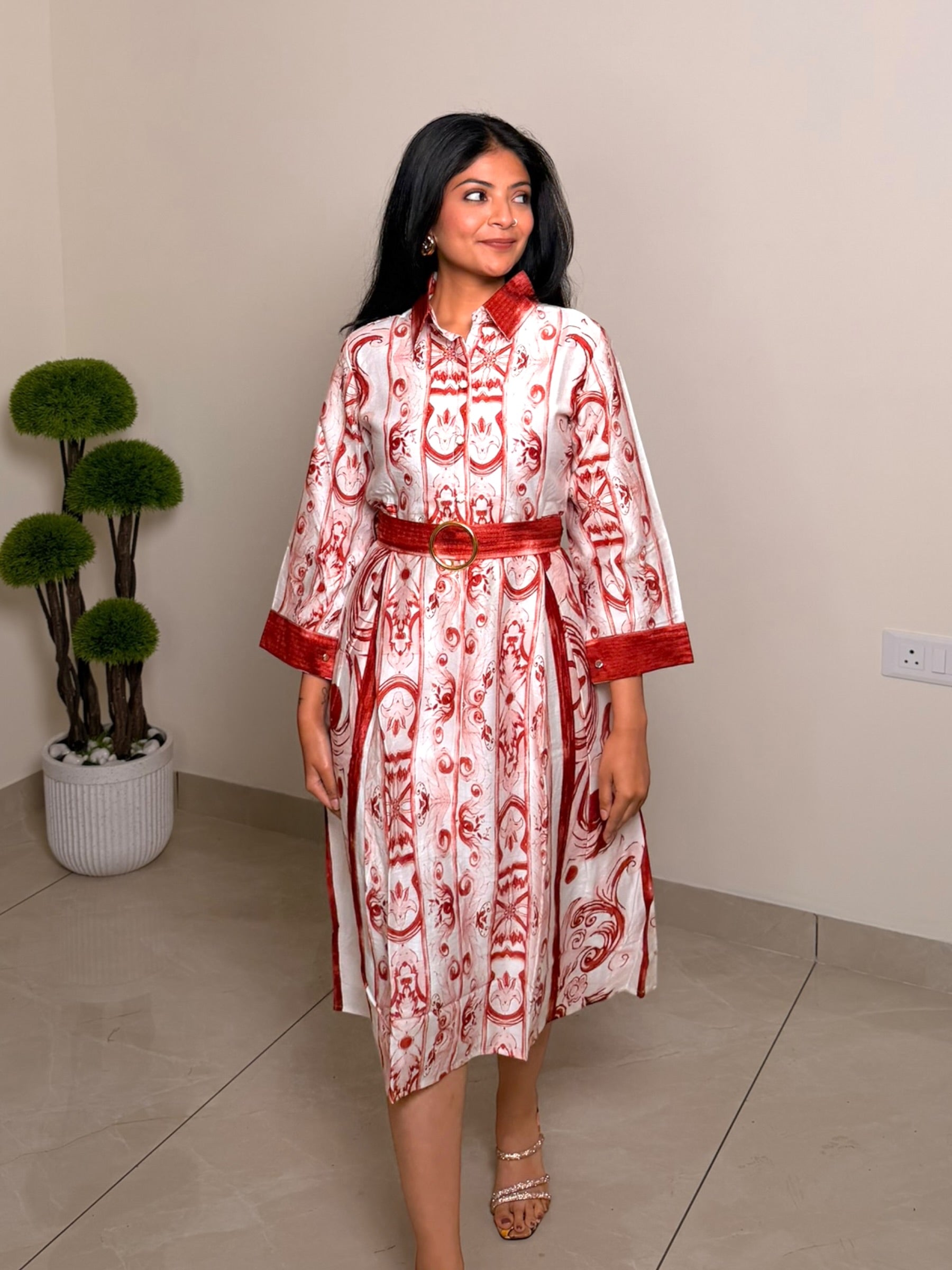 Elegant Belted Premium Dress