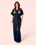 Embellished Utility Safari Shirt & Wide-Leg Trouser Co-ord Set