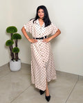 Polka Dot Belted Maxi Dress