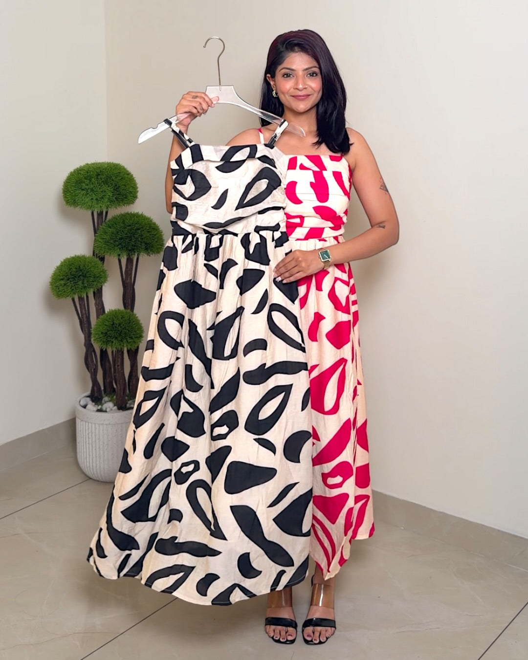 Vibrant Strap Midi Dress