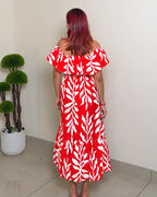 Off Shoulder Printed Dress