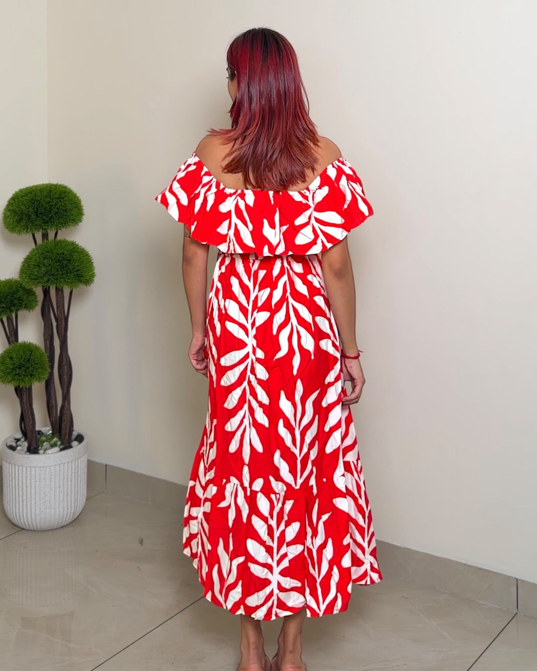 Off Shoulder Printed Dress