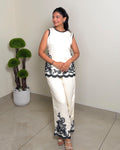 Women's Embroidered Cotton Co-Ord Set with Lace Trim | Festival Wear