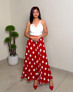 Trendy Pleated Polka Dot Skirt