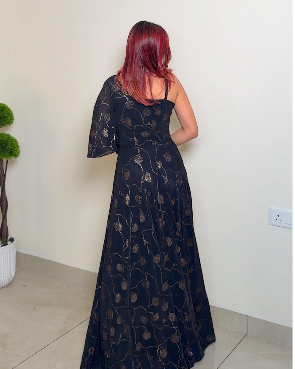 One Shoulder Party Gown