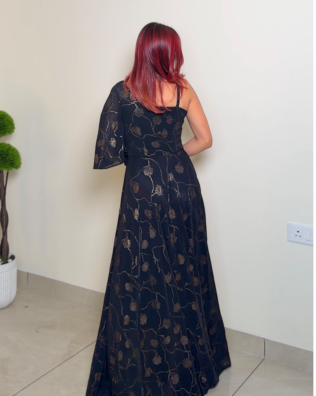 One Shoulder Party Gown