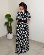 Bow Embroidered Maxi Dress