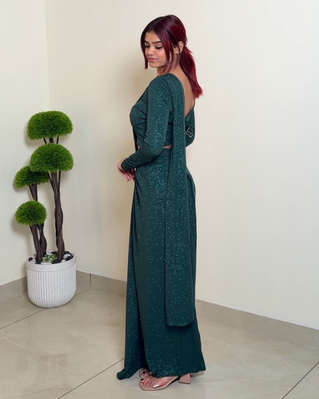 Metallic Indo-Western Saree