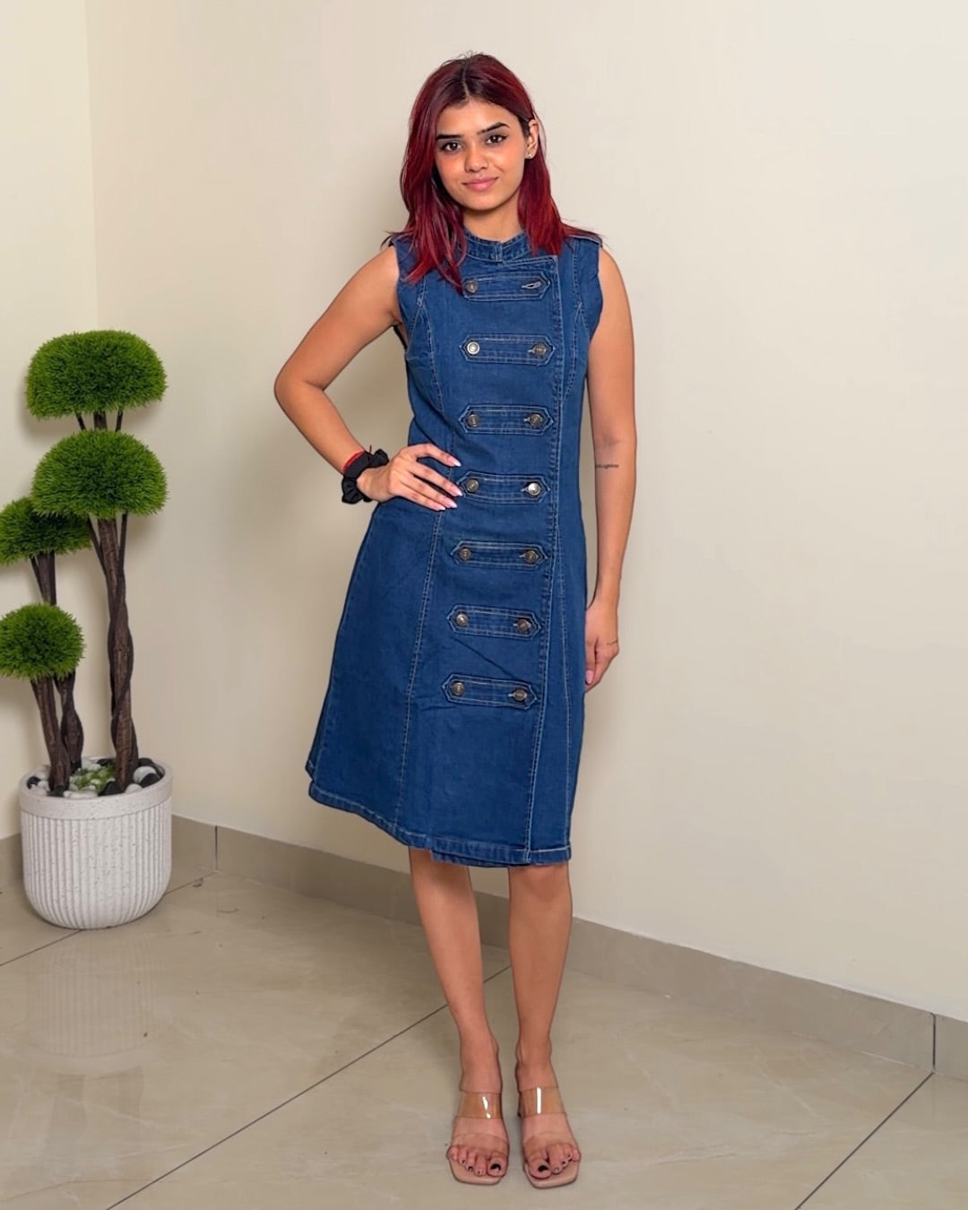 Denim Napolean-style Shirt Dress