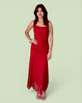 Ruched Bodycon Mesh Maxi Dress