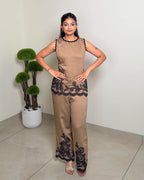 Women's Embroidered Cotton Co-Ord Set with Lace Trim | Festival Wear