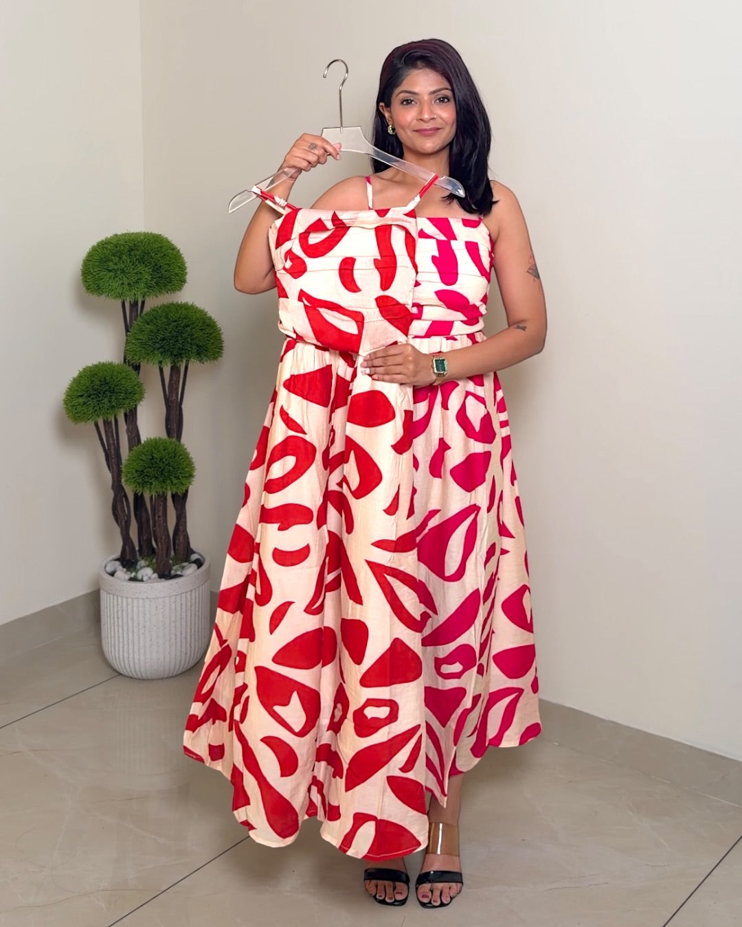 Vibrant Strap Midi Dress