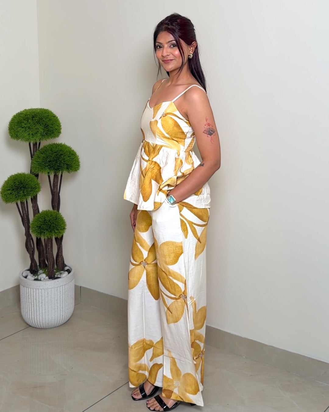 Peplum Wide Leg Co-ord Set