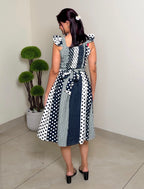 Polka Dot Printed Fit & Flare Dress