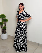 Bow Embroidered Maxi Dress