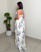 Halter Floral Maxi Dress