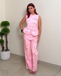 Floral Napolean Denim Co-ord Set