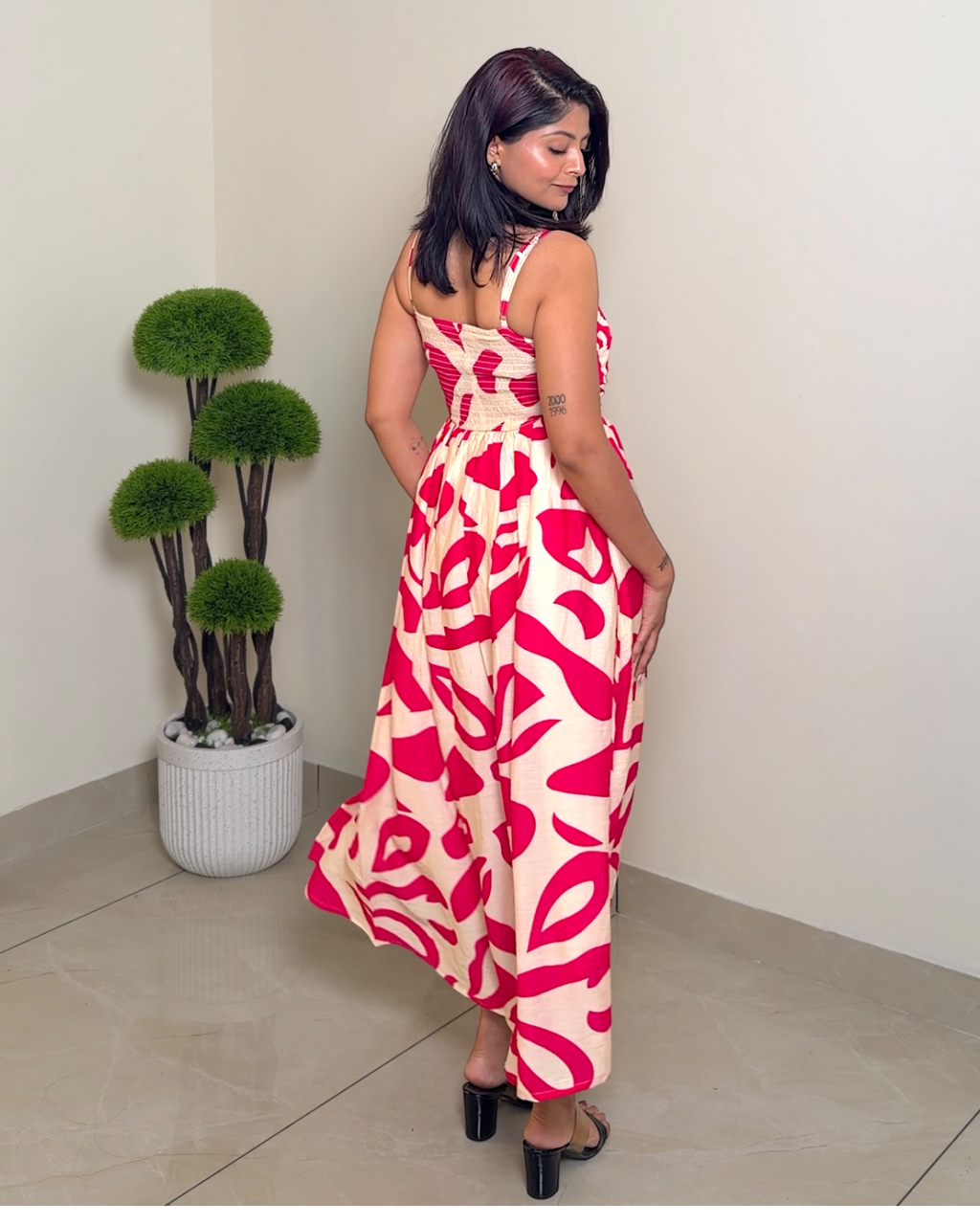 Vibrant Strap Midi Dress