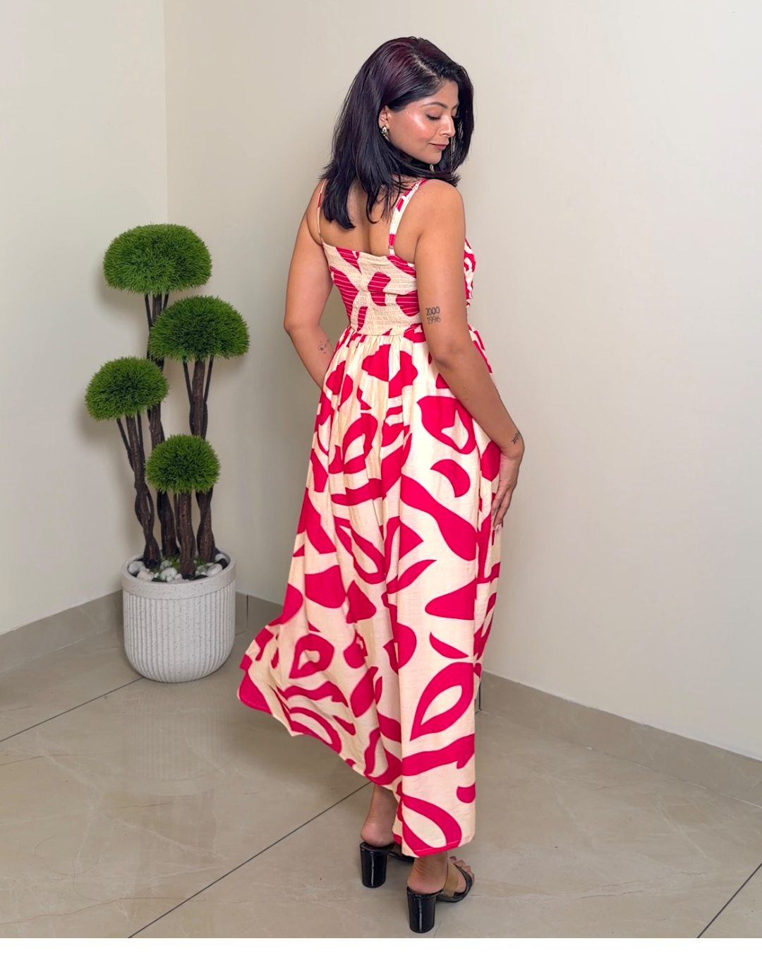 Vibrant Strap Midi Dress