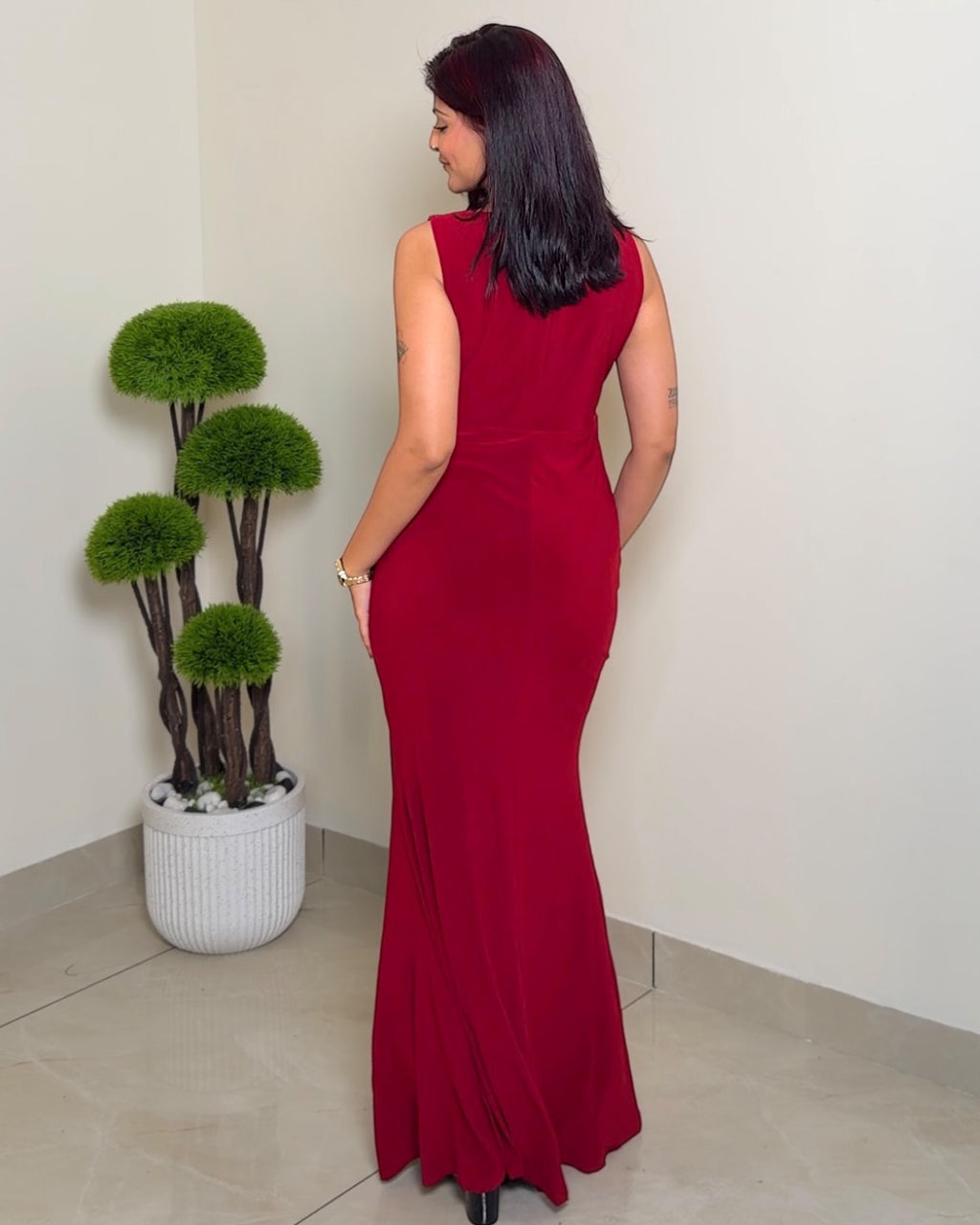 Embellished Slit Bodycon Gown
