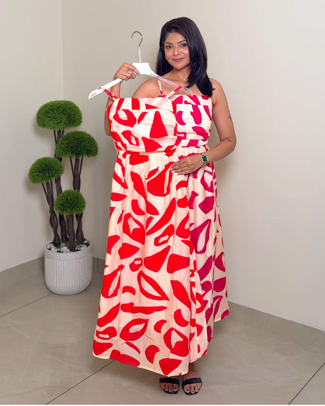 Vibrant Strap Midi Dress