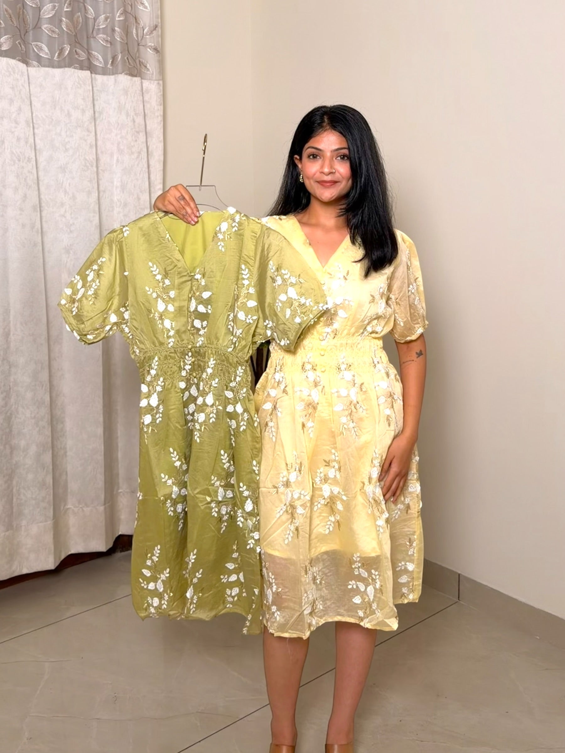 V-Neck Midi Dress