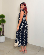 Embroidered Laced Tie-up Dress