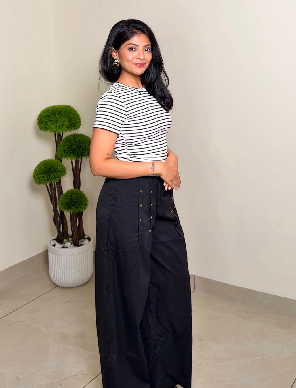 Striped Stretchable Co-ord Set