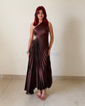 Pleated One Shoulder Maxi Dress