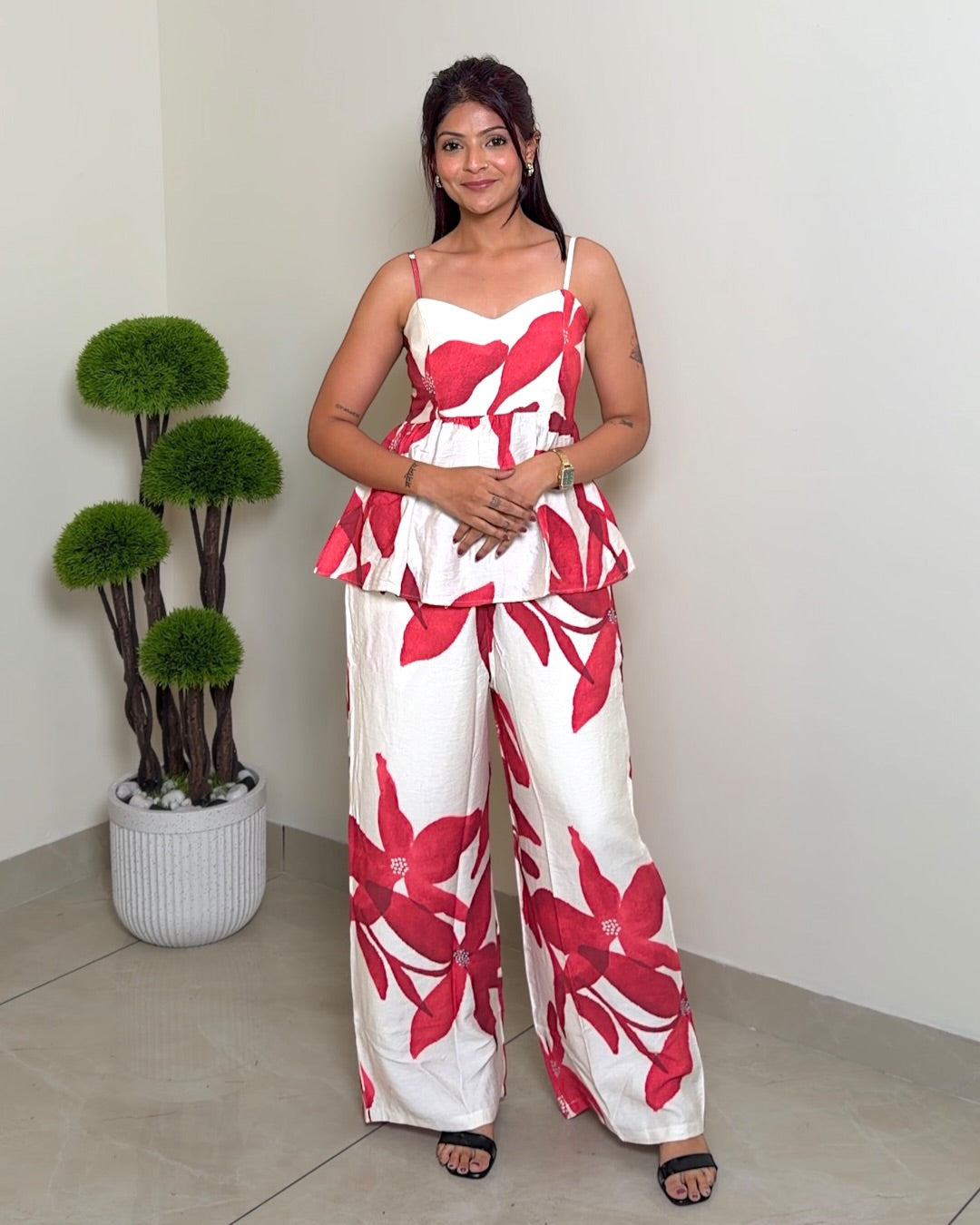 Peplum Wide Leg Co-ord Set
